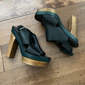 Marni x H&M Black Leather Platform Sandals